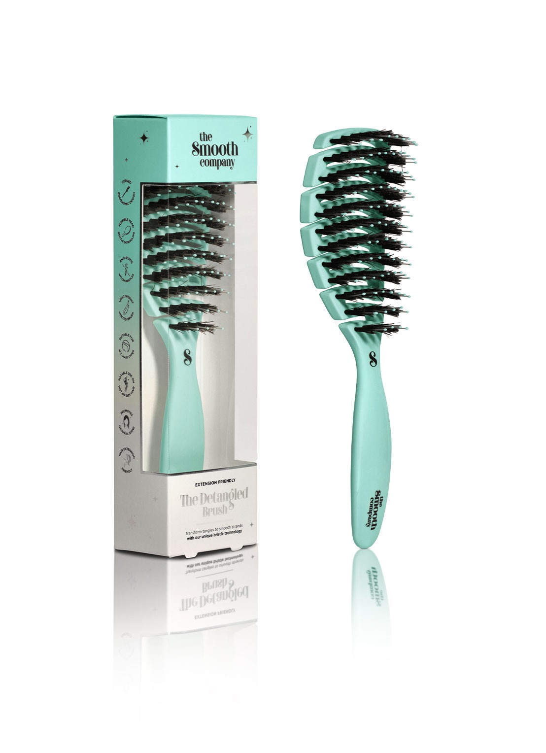 The Smooth Company The Detangled™ Brush - haarborstel - voorkant 2 blauw