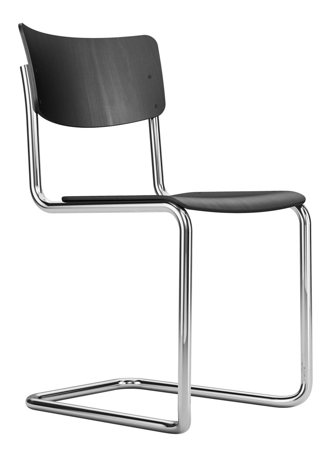Thonet S43 eetkamerstoel 44 x 82 cm - voorkant zwart