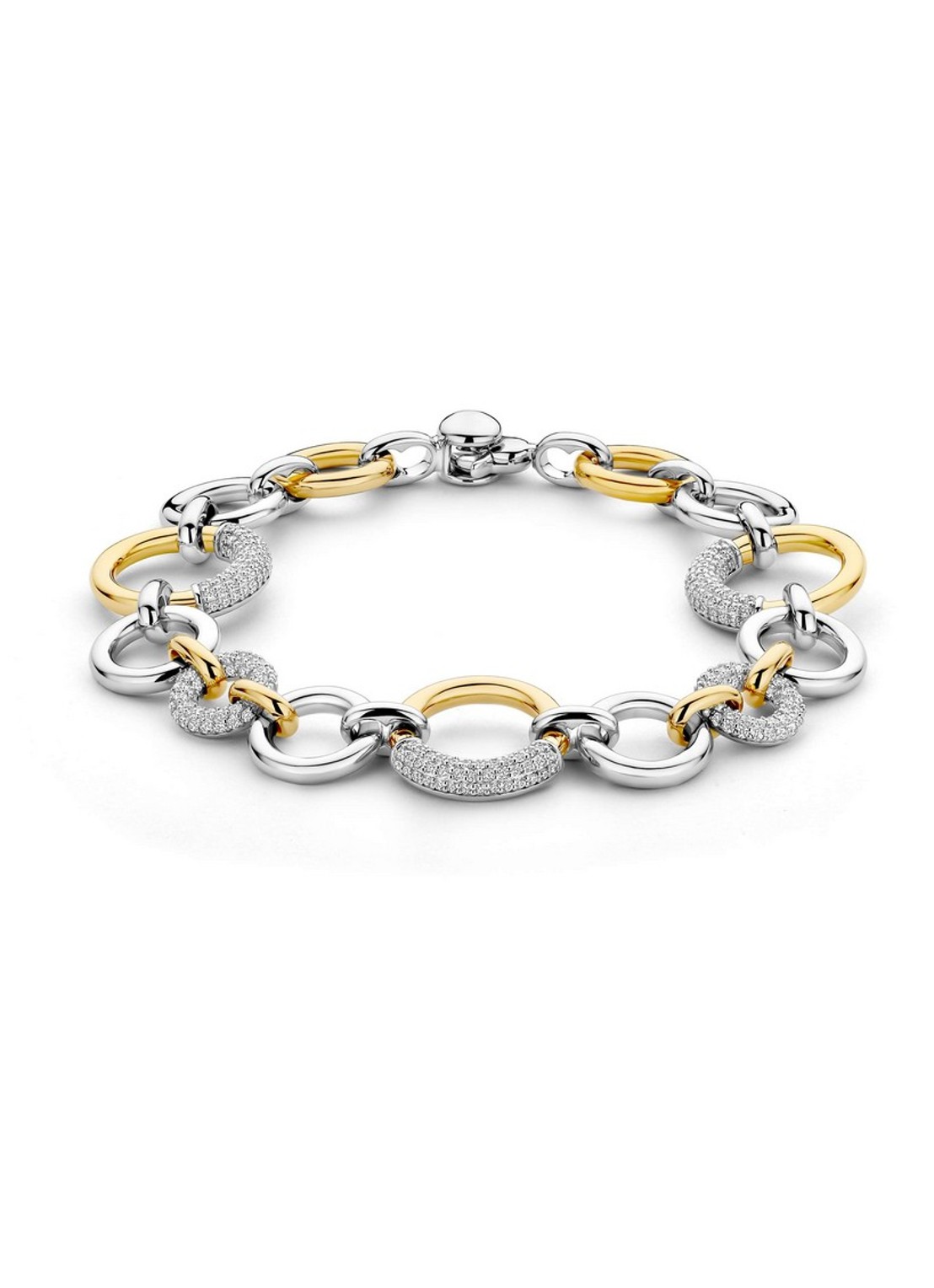 TI SENTO - Milano Armband met zirkonia 23102ZY - voorkant zilver