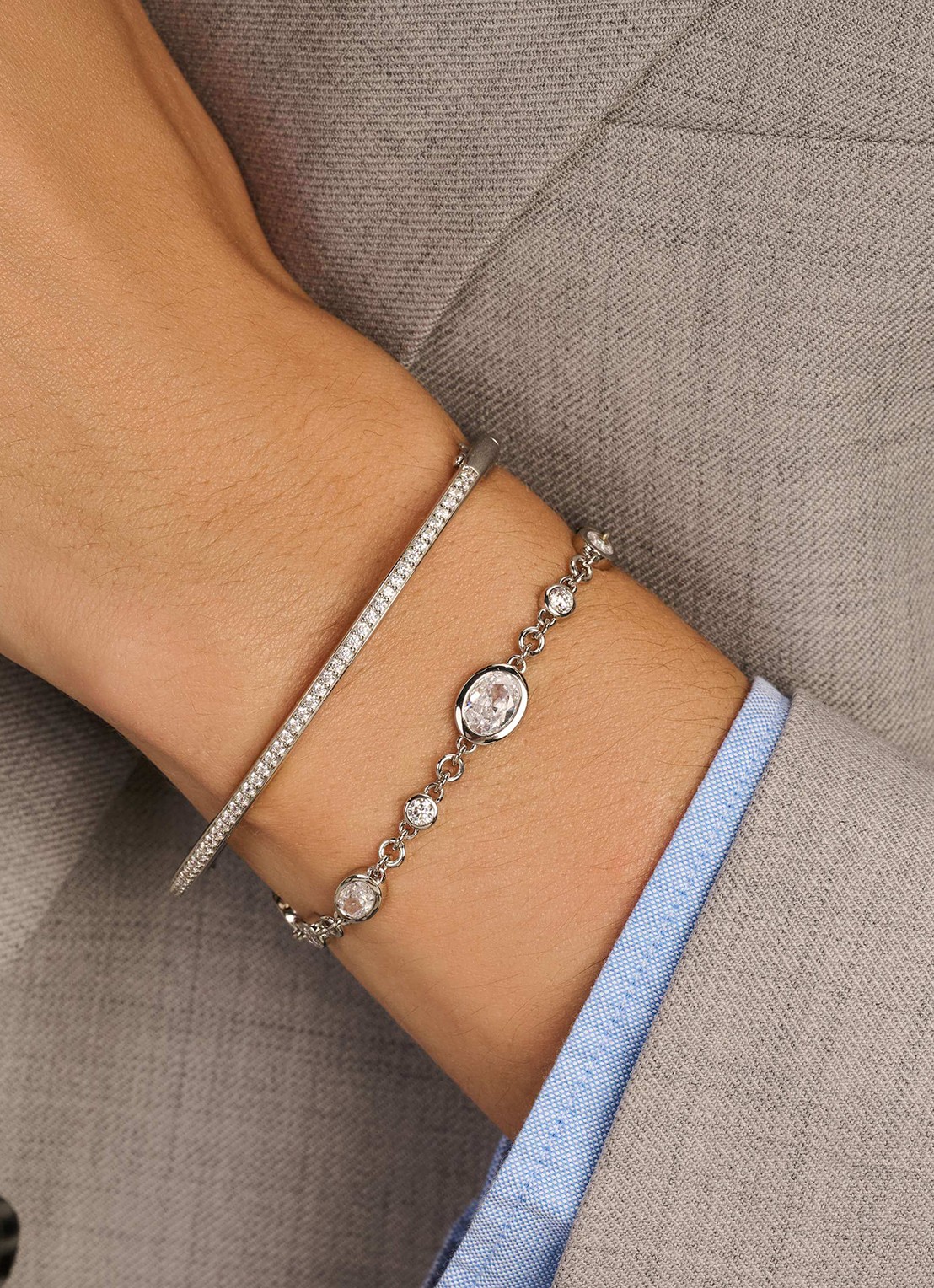TI SENTO - Milano Armband van zilver 23108ZI - voorkant 5 zilver