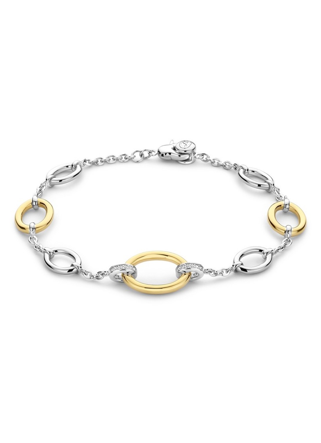 TI SENTO - Milano Armband verguld 23073ZY - voorkant zilver