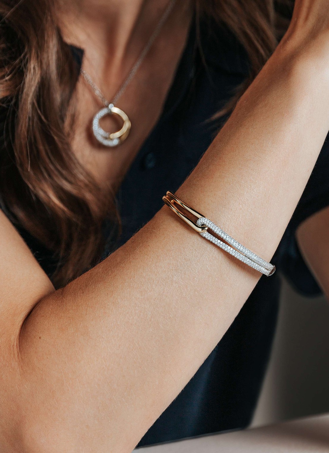 TI SENTO - Milano Bangle 23085ZY - voorkant 4 goud