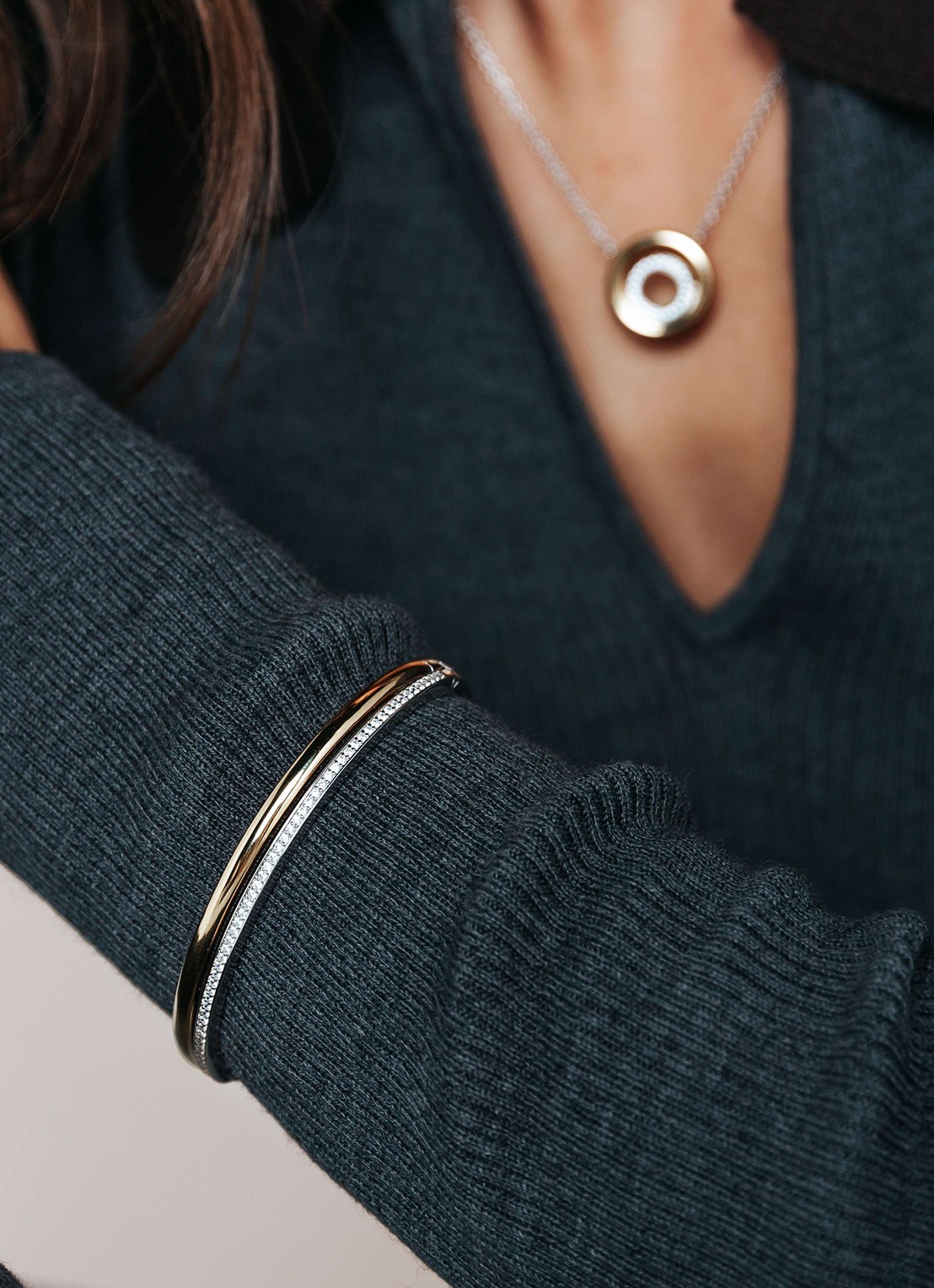 TI SENTO - Milano Bangle 23086ZY - voorkant 4 goud