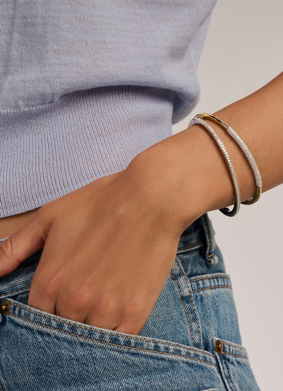 TI SENTO - Milano Bangle met zirkonia 23103ZY - voorkant 7 goud