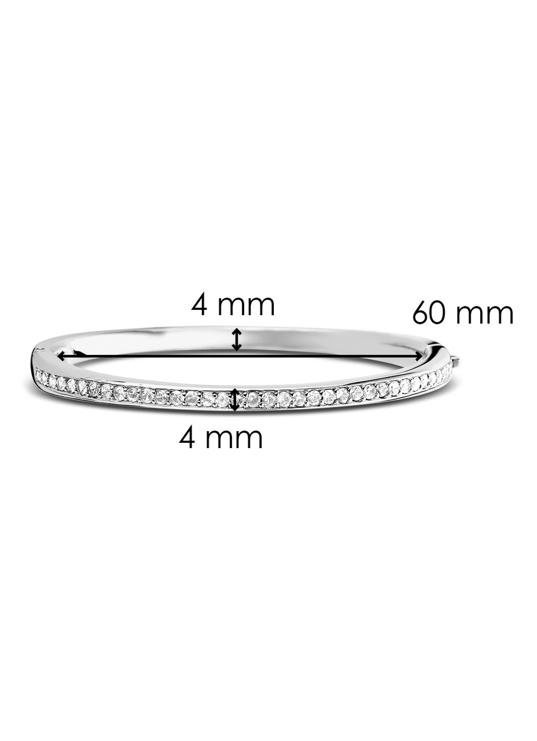 TI SENTO - Milano Bangle van zilver met zirkonia 2298ZI - detail 5 zilver