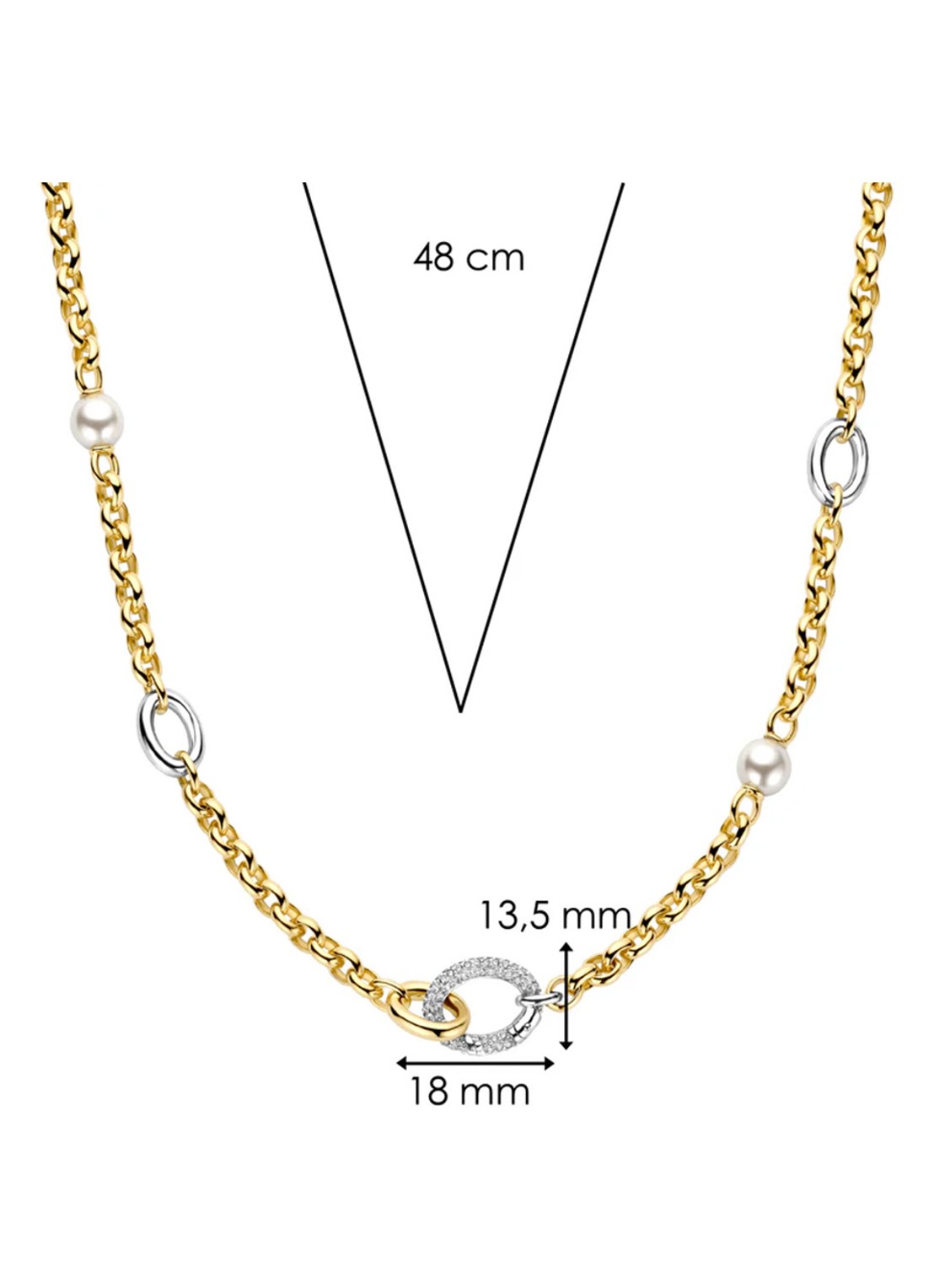 TI SENTO - Milano Ketting 34096ZY - detail 3 goud