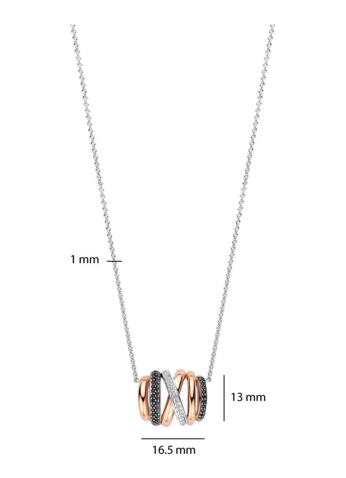 TI SENTO - Milano Ketting 34116BR - detail 3 zilver