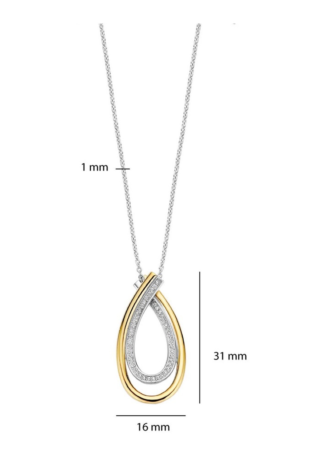 TI SENTO - Milano Ketting 34121ZY - detail 5 goud