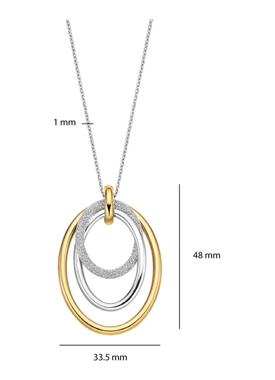 TI SENTO - Milano Ketting 34127ZY - detail 3 goud