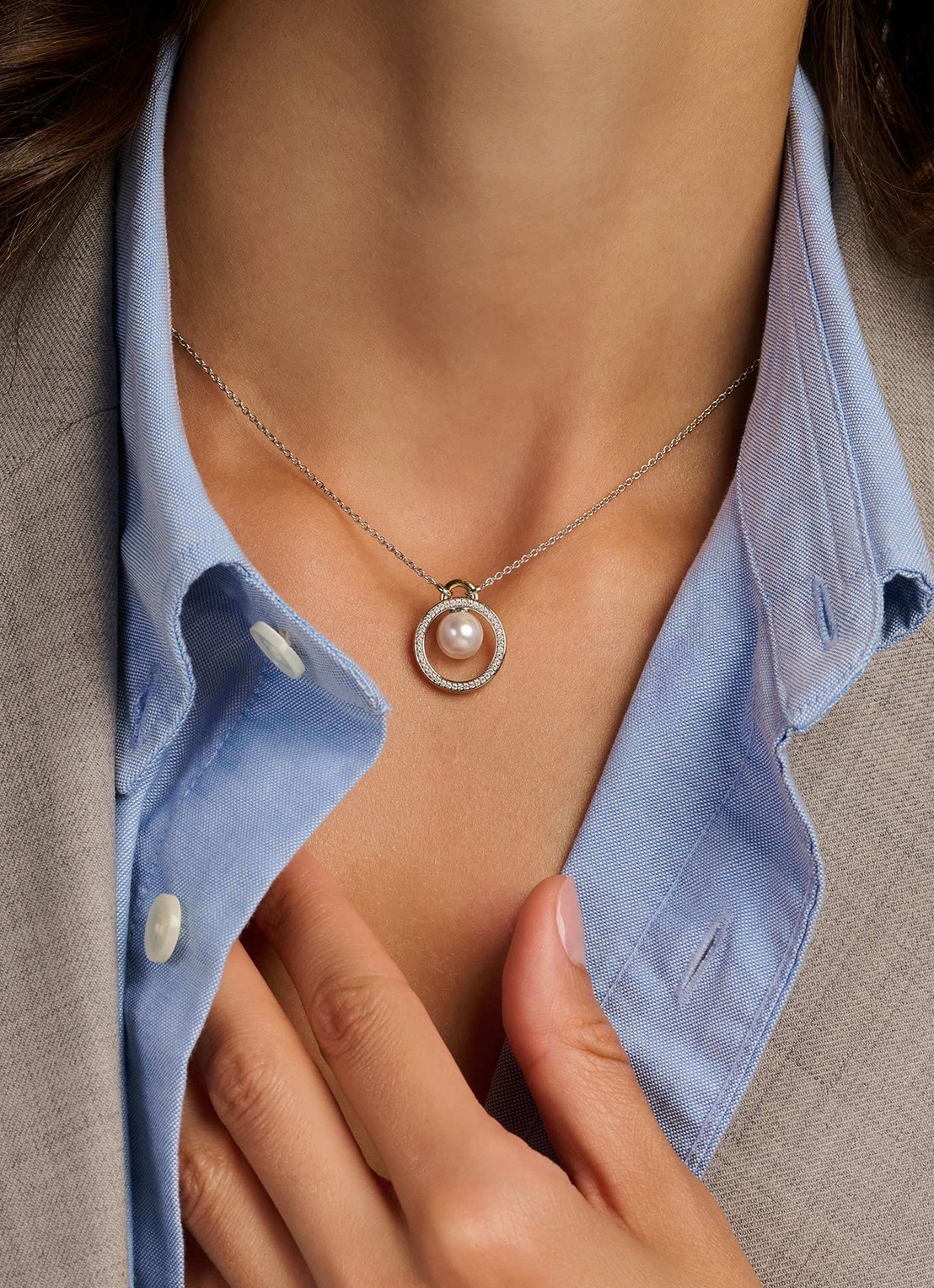 TI SENTO - Milano Ketting met hanger 34139YP - voorkant 5 zilver
