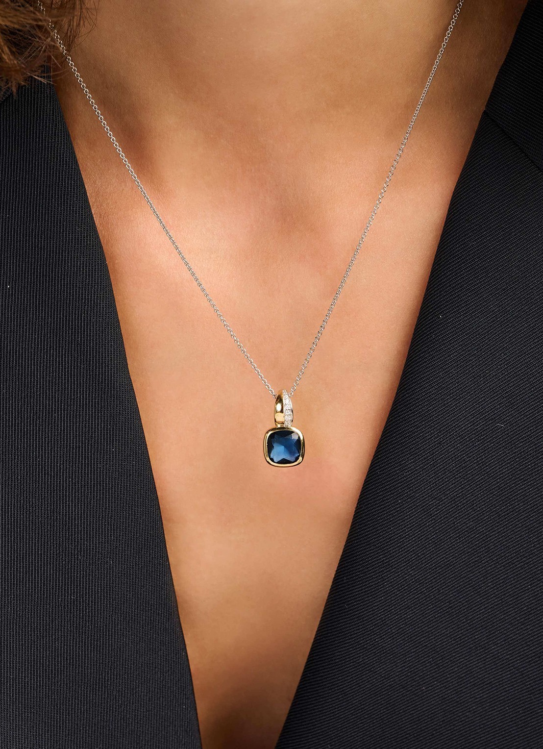 TI SENTO - Milano Ketting met hanger 6865DB - voorkant 2 zilver