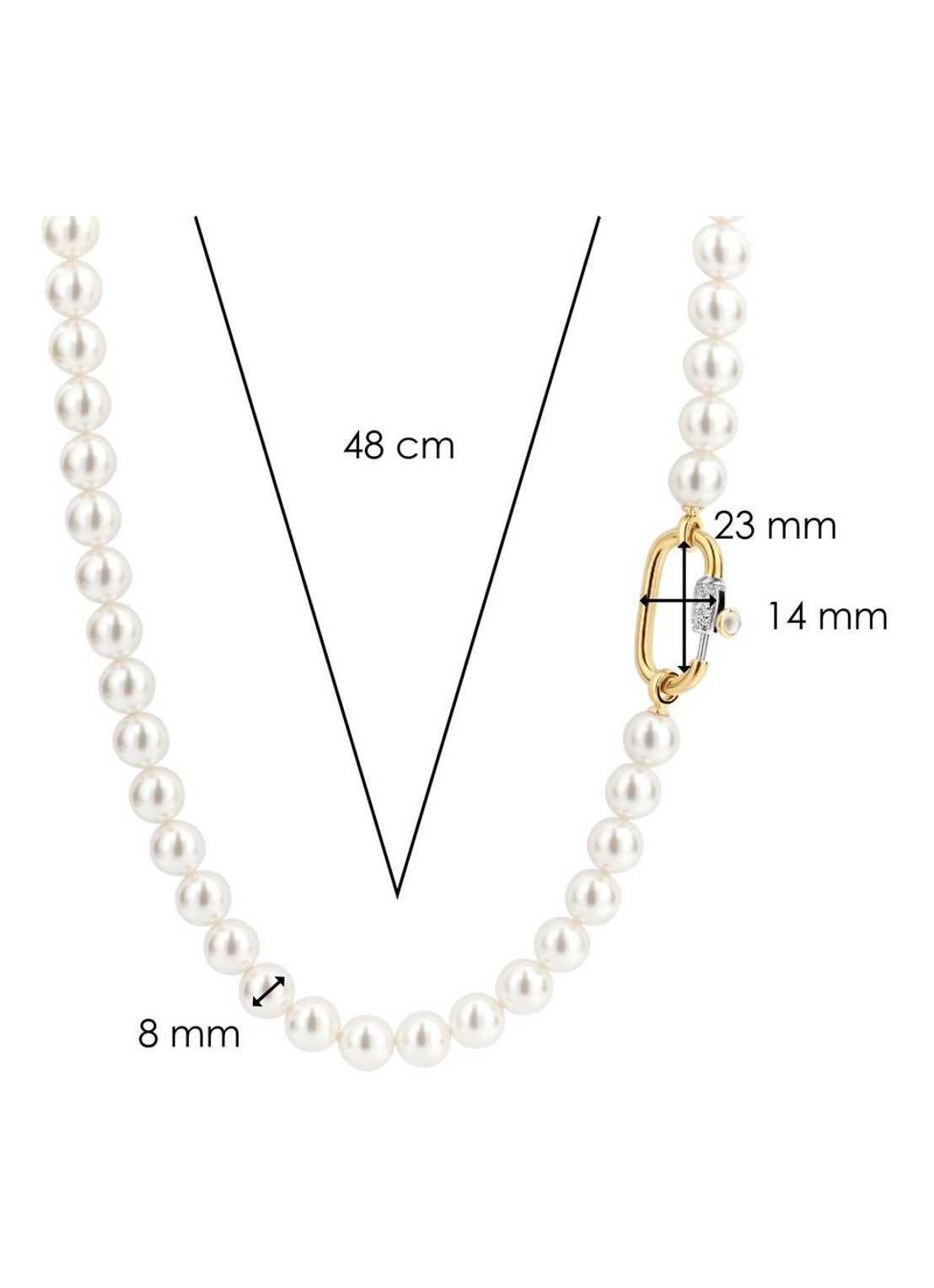 TI SENTO - Milano Ketting met kleursteen 3967PW - detail 3 parelmoer