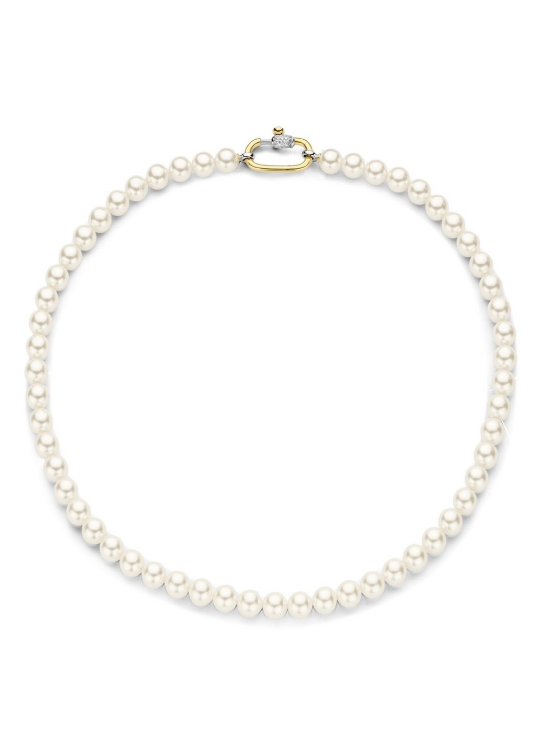 TI SENTO - Milano Ketting met kleursteen 3967PW - voorkant 6 parelmoer