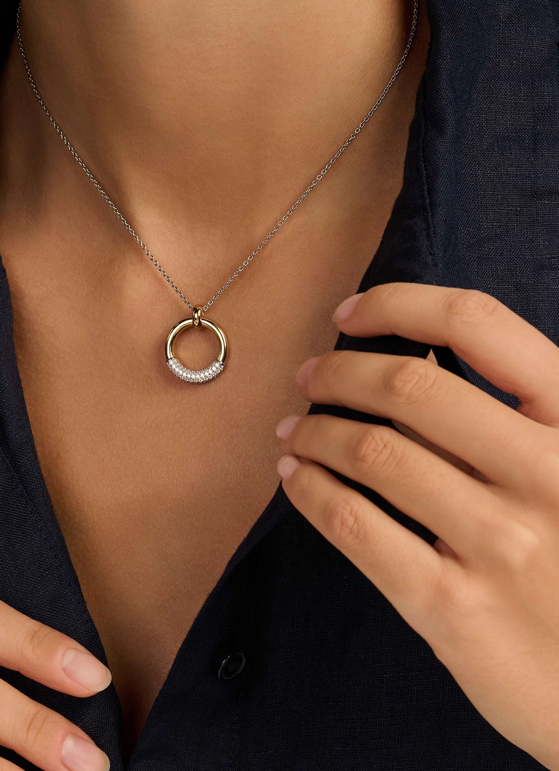 TI SENTO - Milano Ketting met zirkonia 34133ZY - voorkant 2 zilver