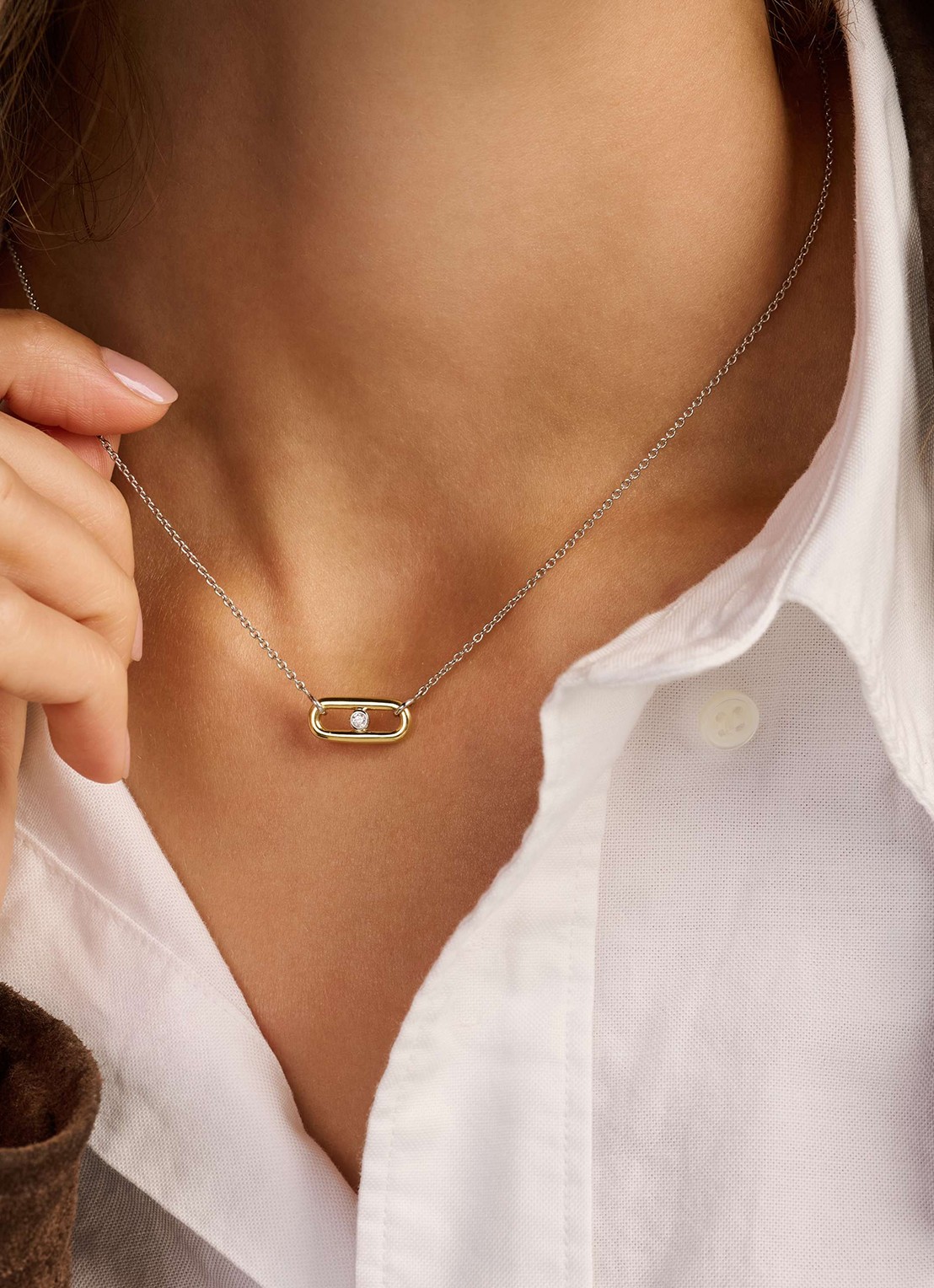 TI SENTO - Milano Ketting met zirkonia 34147ZY - voorkant 5 zilver