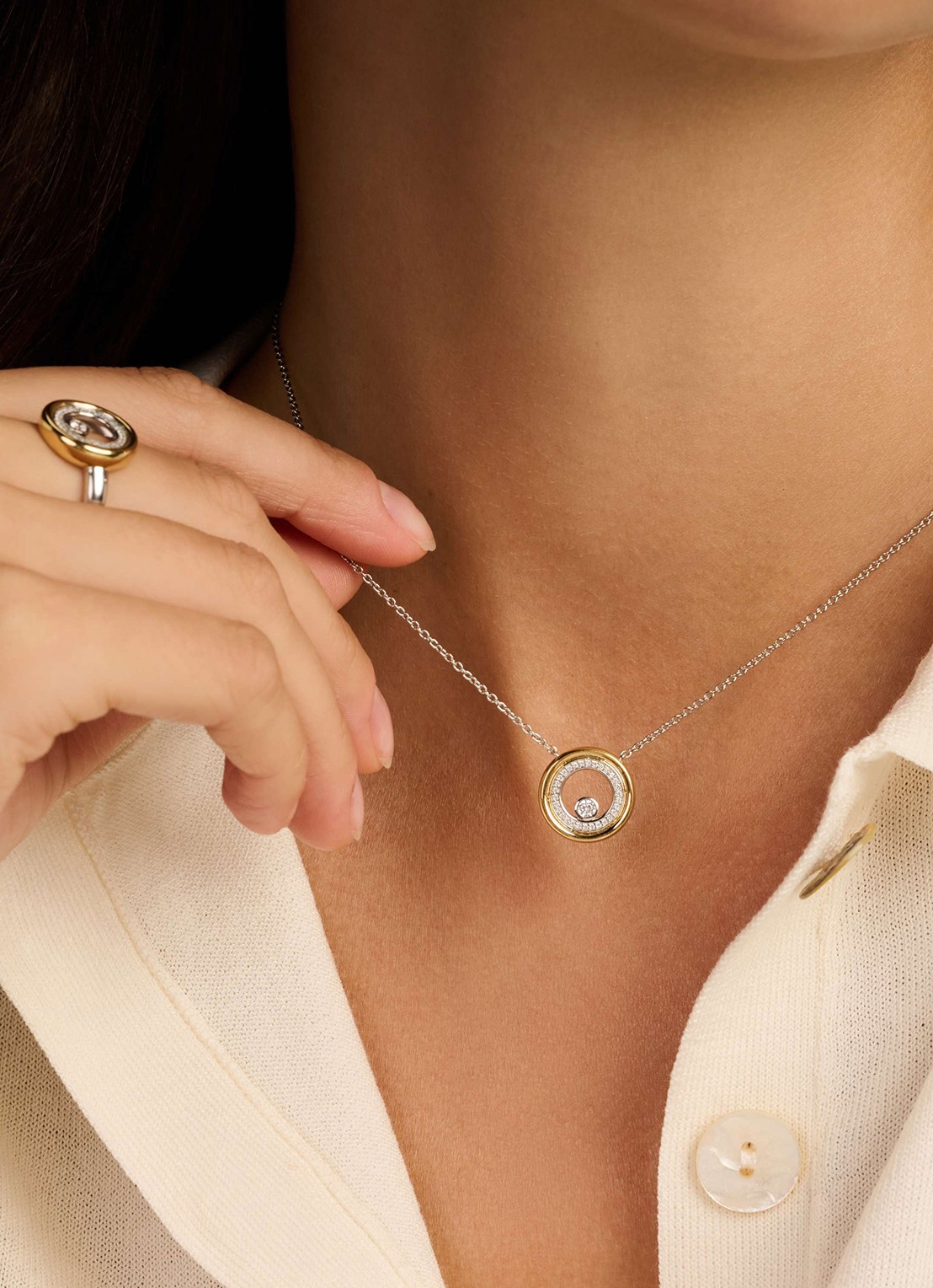 TI SENTO - Milano Ketting met zirkonia 34148ZY - voorkant 5 goud