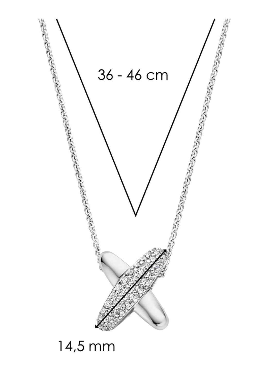 TI SENTO - Milano Ketting van zilver 34003ZI - detail 5 zilver