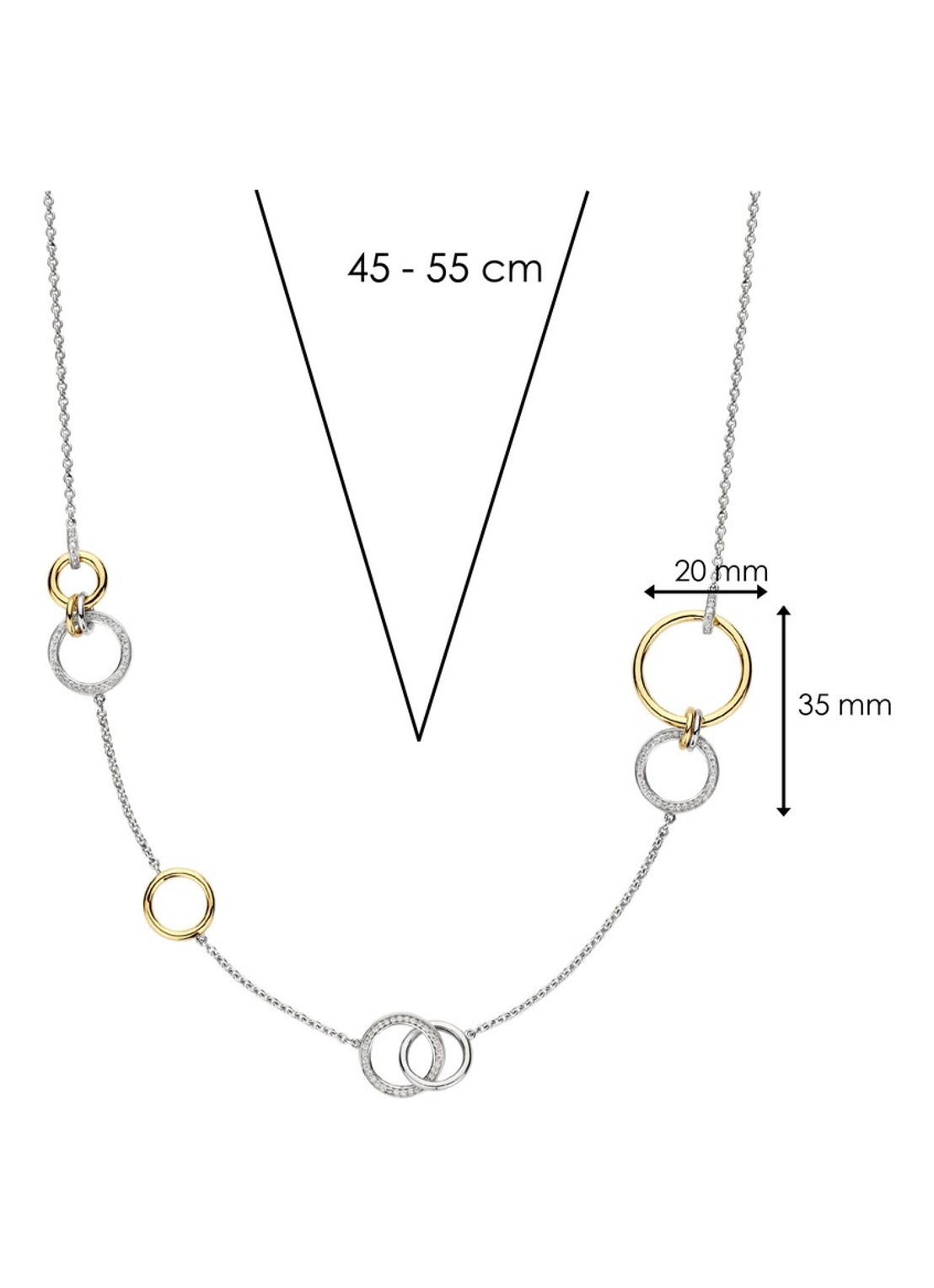 TI SENTO - Milano Ketting van zilver 34099ZY - detail 3 zilver