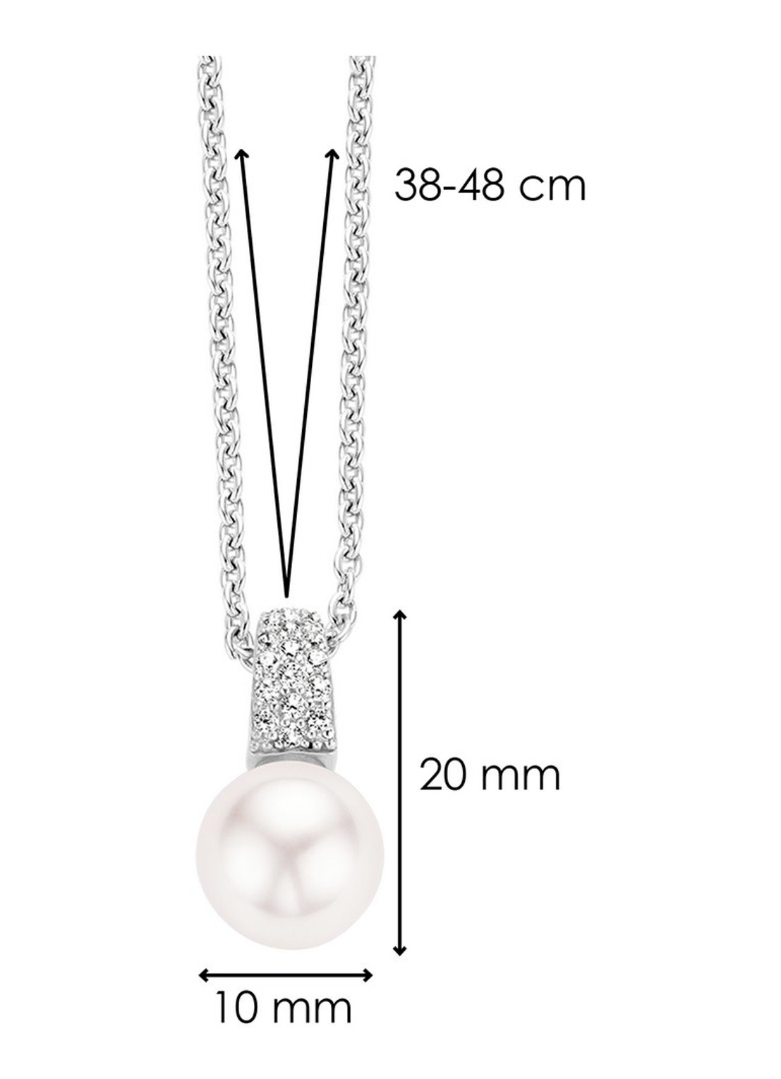 TI SENTO - Milano Ketting van zilver met zirkonia 3877PW - detail 4 zilver