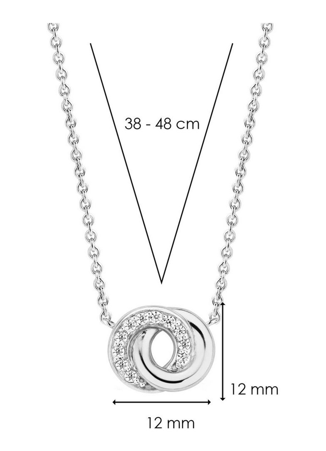 TI SENTO - Milano Ketting van zilver met zirkonia 3915ZI - detail 3 zilver