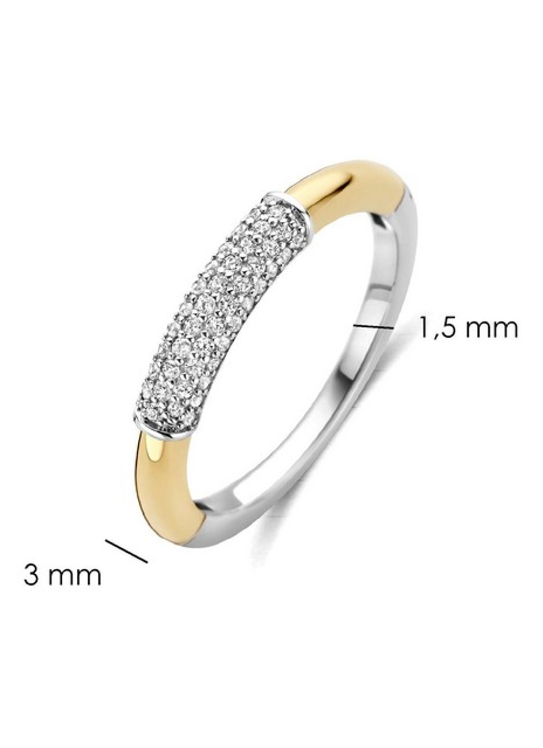 TI SENTO - Milano Modern Pavé ring 12437ZY - detail 3 goud