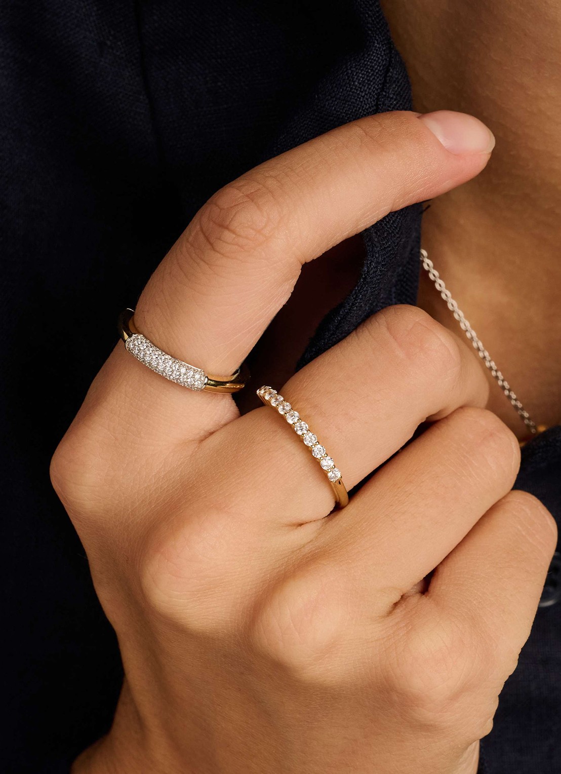 TI SENTO - Milano Modern Pavé ring 12437ZY - voorkant 5 goud