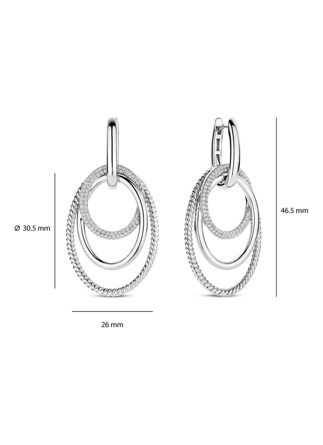 TI SENTO - Milano Oorhangers 78067ZI - detail 4 zilver