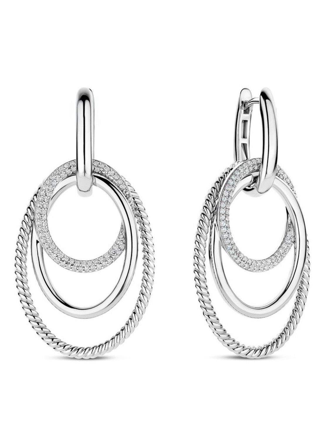 TI SENTO - Milano Oorhangers 78067ZI - voorkant zilver