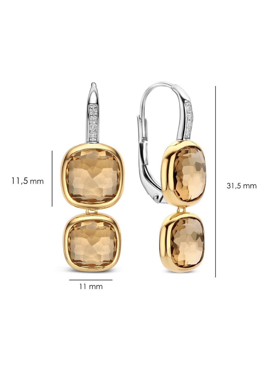 TI SENTO - Milano Oorhangers verguld 78054CY - detail 4 zilver