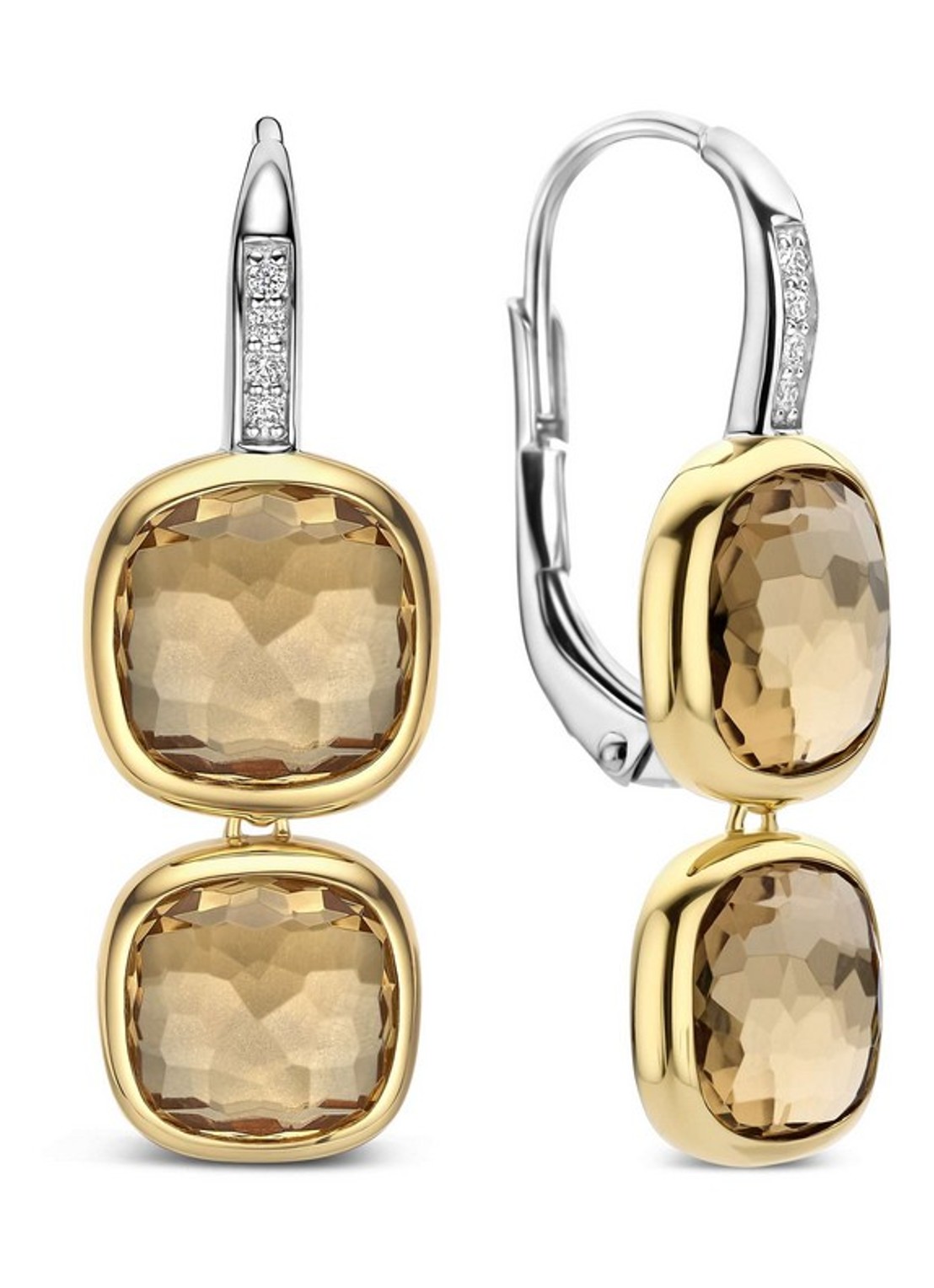 TI SENTO - Milano Oorhangers verguld 78054CY - voorkant zilver