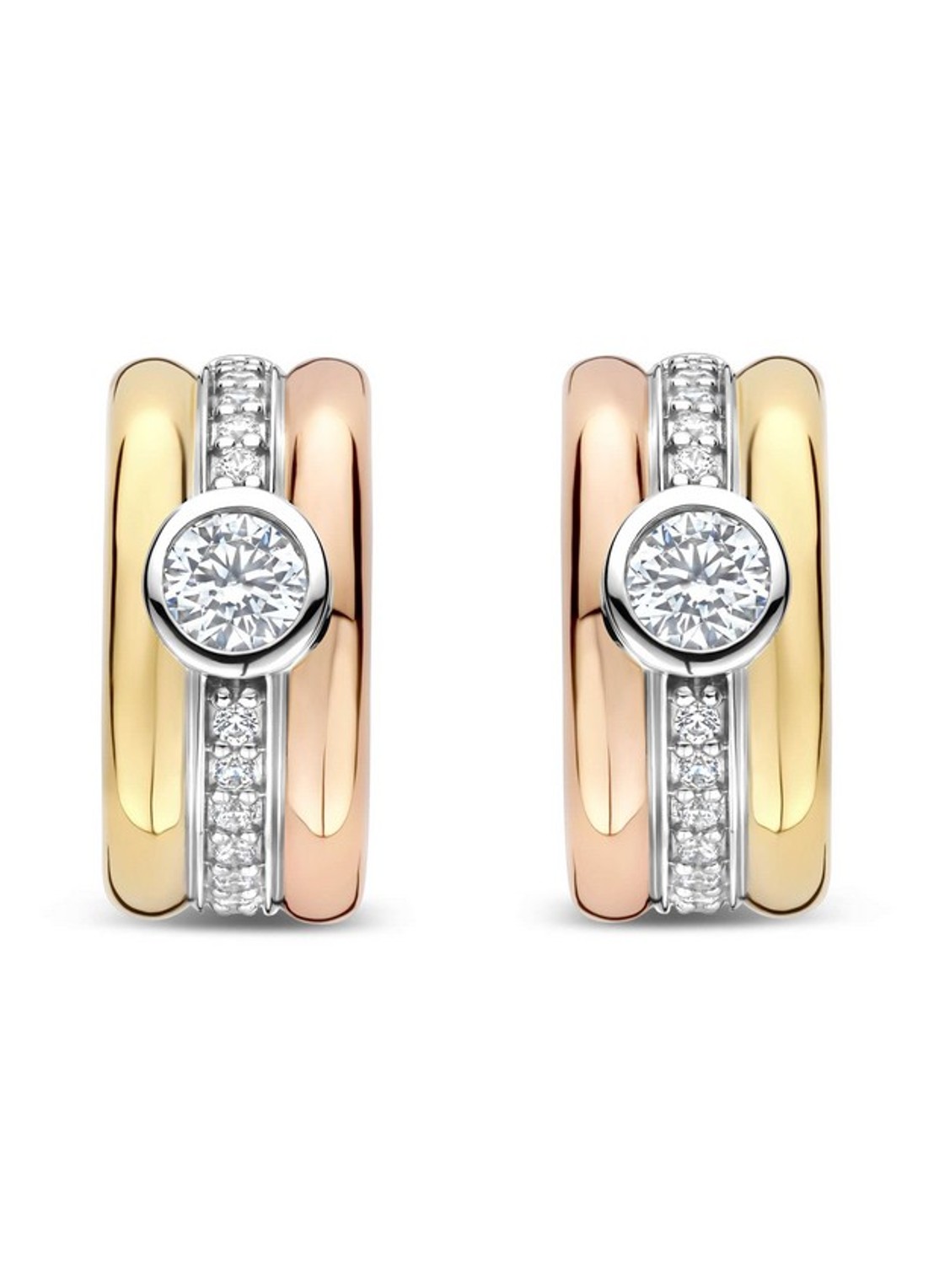 TI SENTO - Milano Oorringen met zirkonia 78085TZ - detail goud