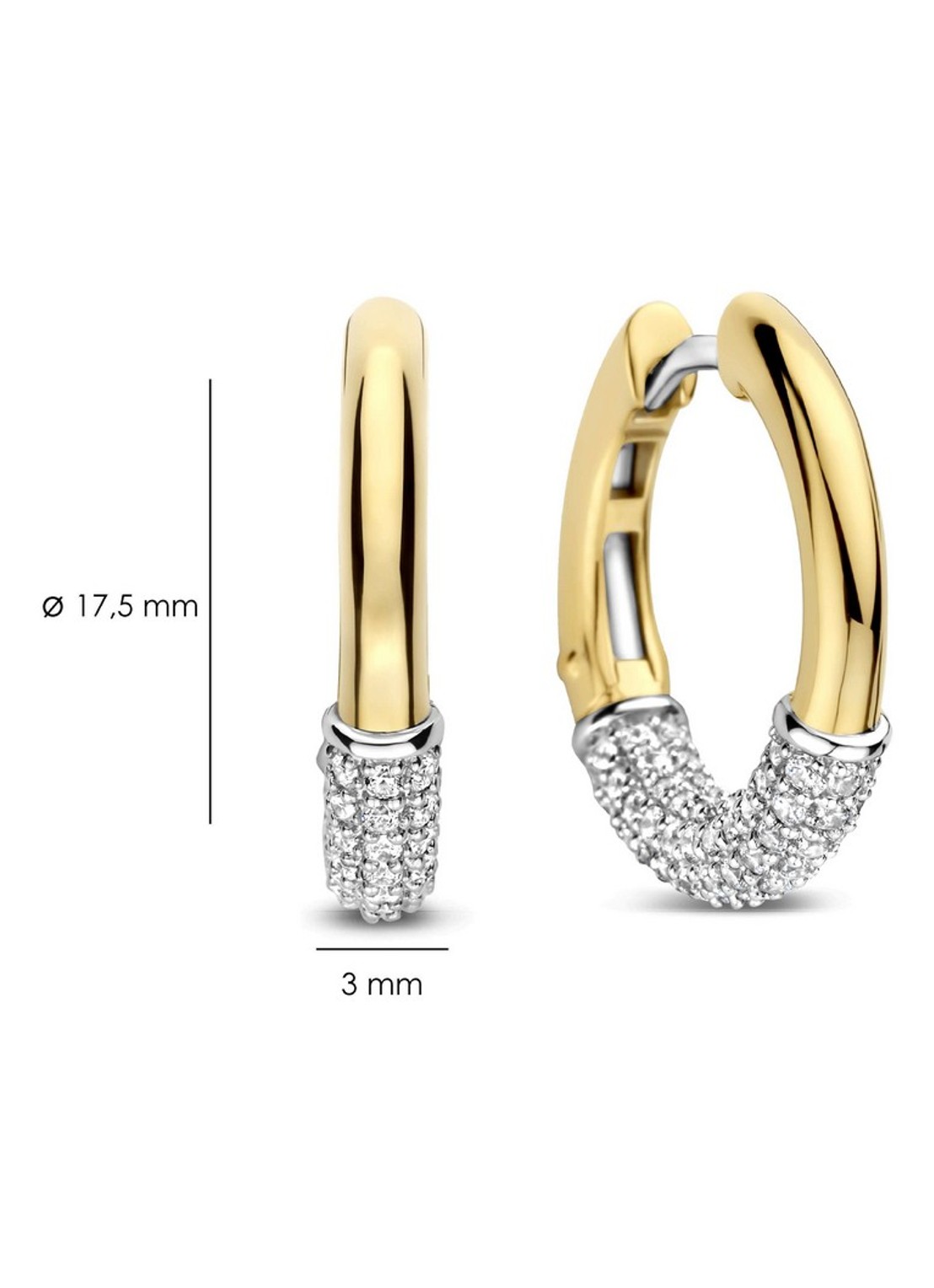 TI SENTO - Milano Oorringen met zirkonia 78088ZY - detail 3 goud