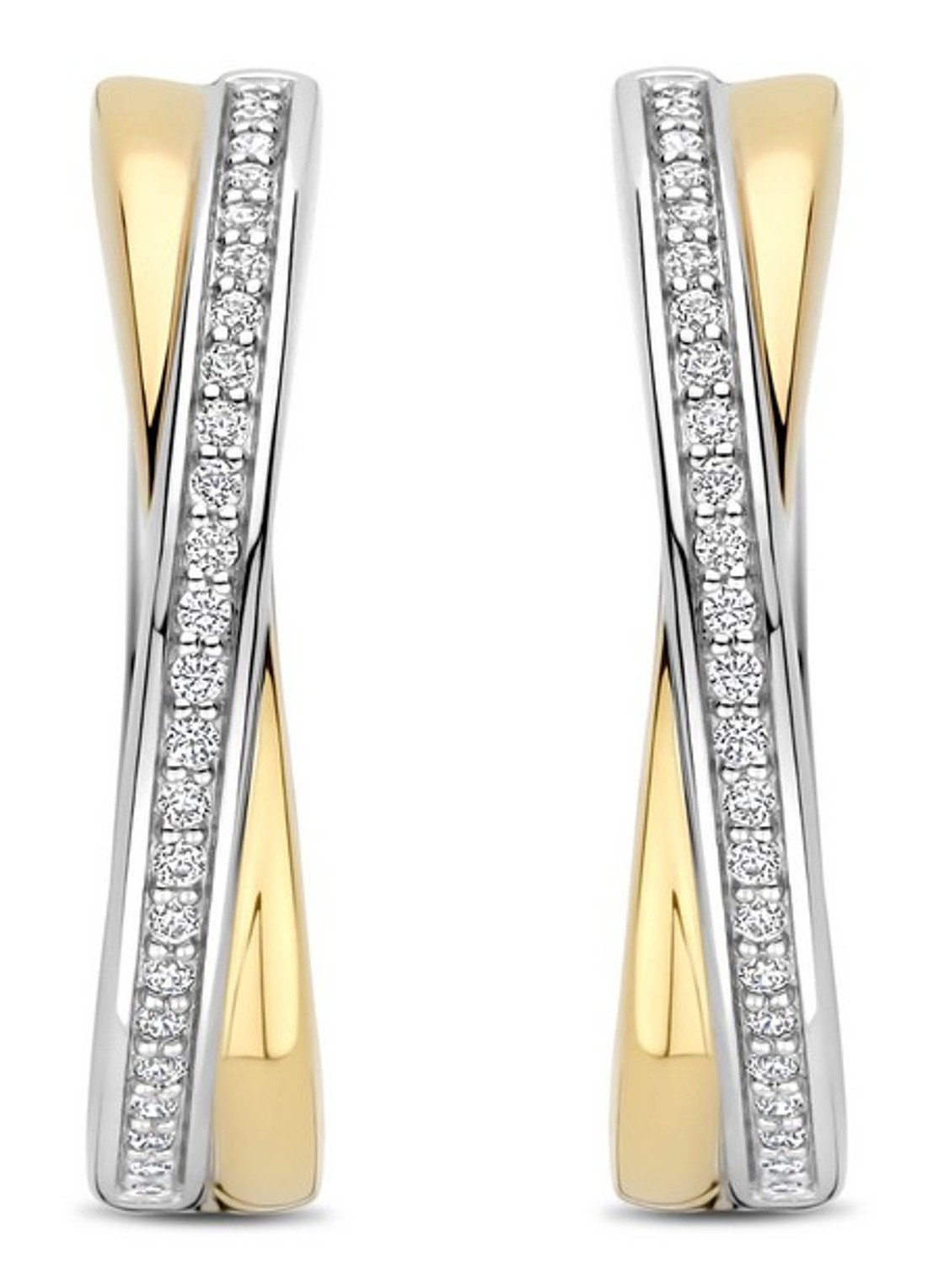 TI SENTO - Milano Oorringen met zirkonia 78099ZY - detail goud