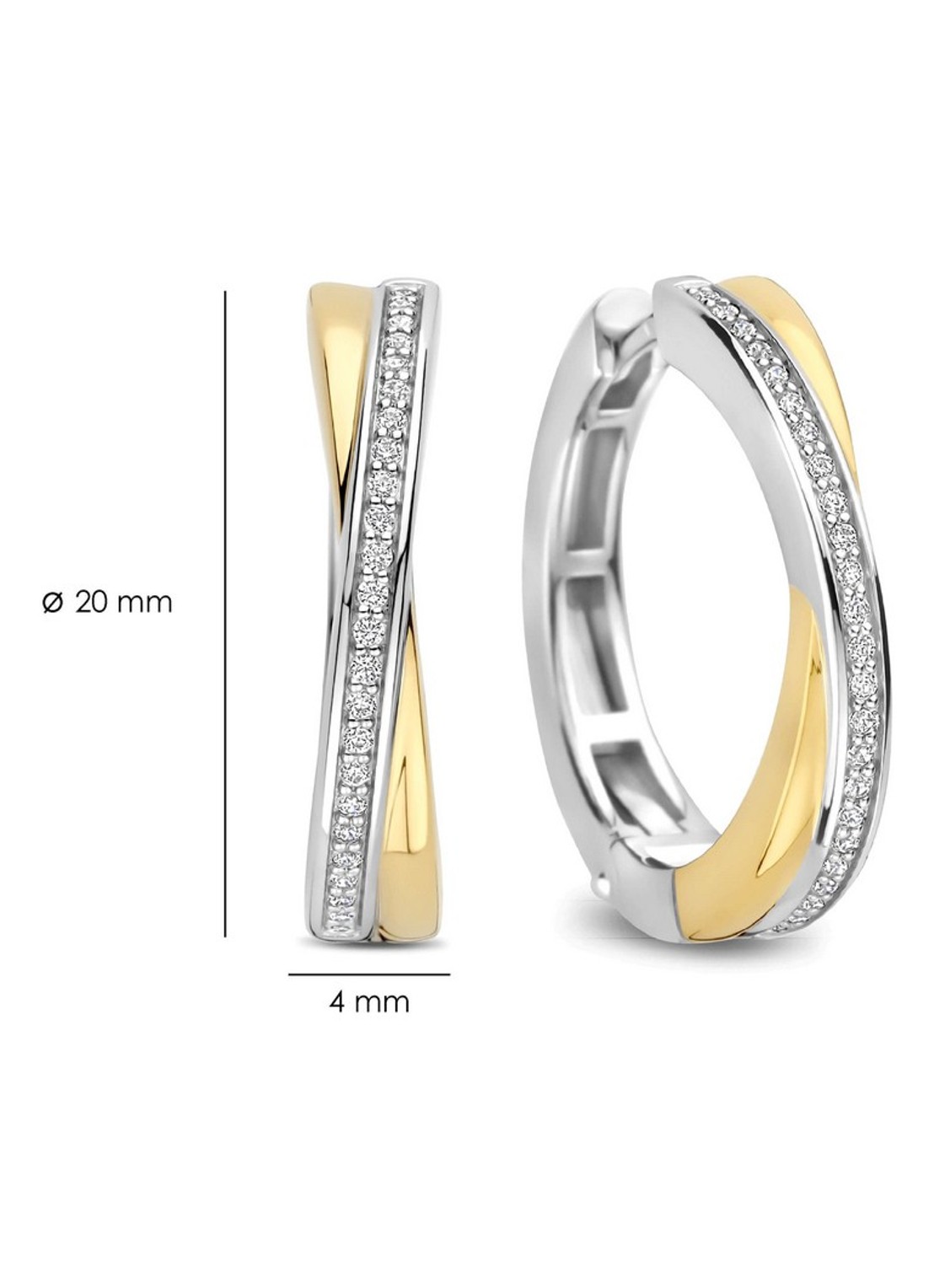 TI SENTO - Milano Oorringen met zirkonia 78099ZY - detail 3 goud