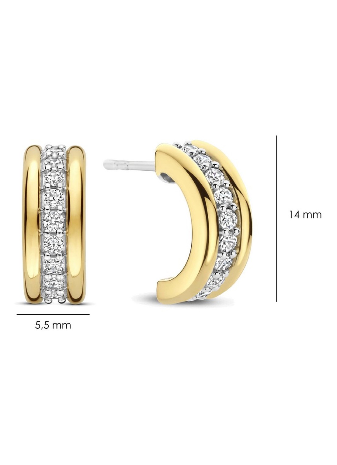 TI SENTO - Milano Oorringen met zirkonia 78100ZY - detail 2 goud