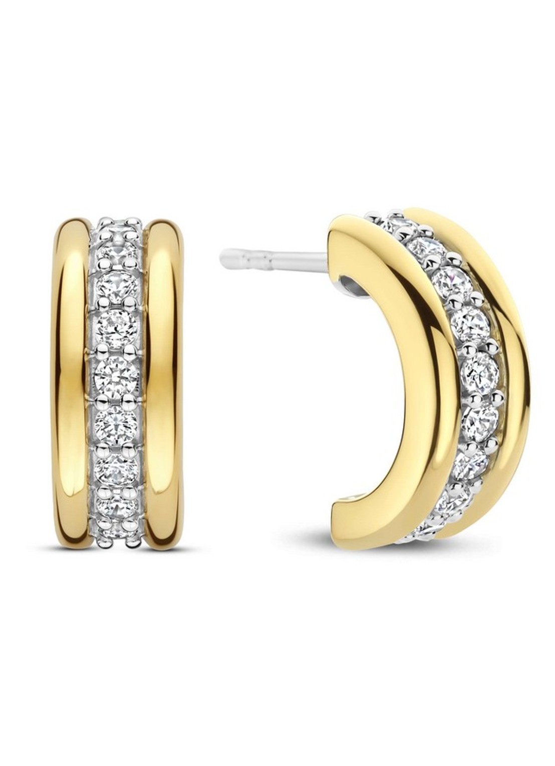TI SENTO - Milano Oorringen met zirkonia 78100ZY - voorkant 3 goud