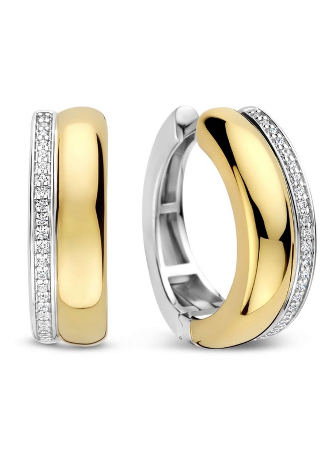 TI SENTO - Milano Oorringen met zirkonia 78102ZY - detail goud