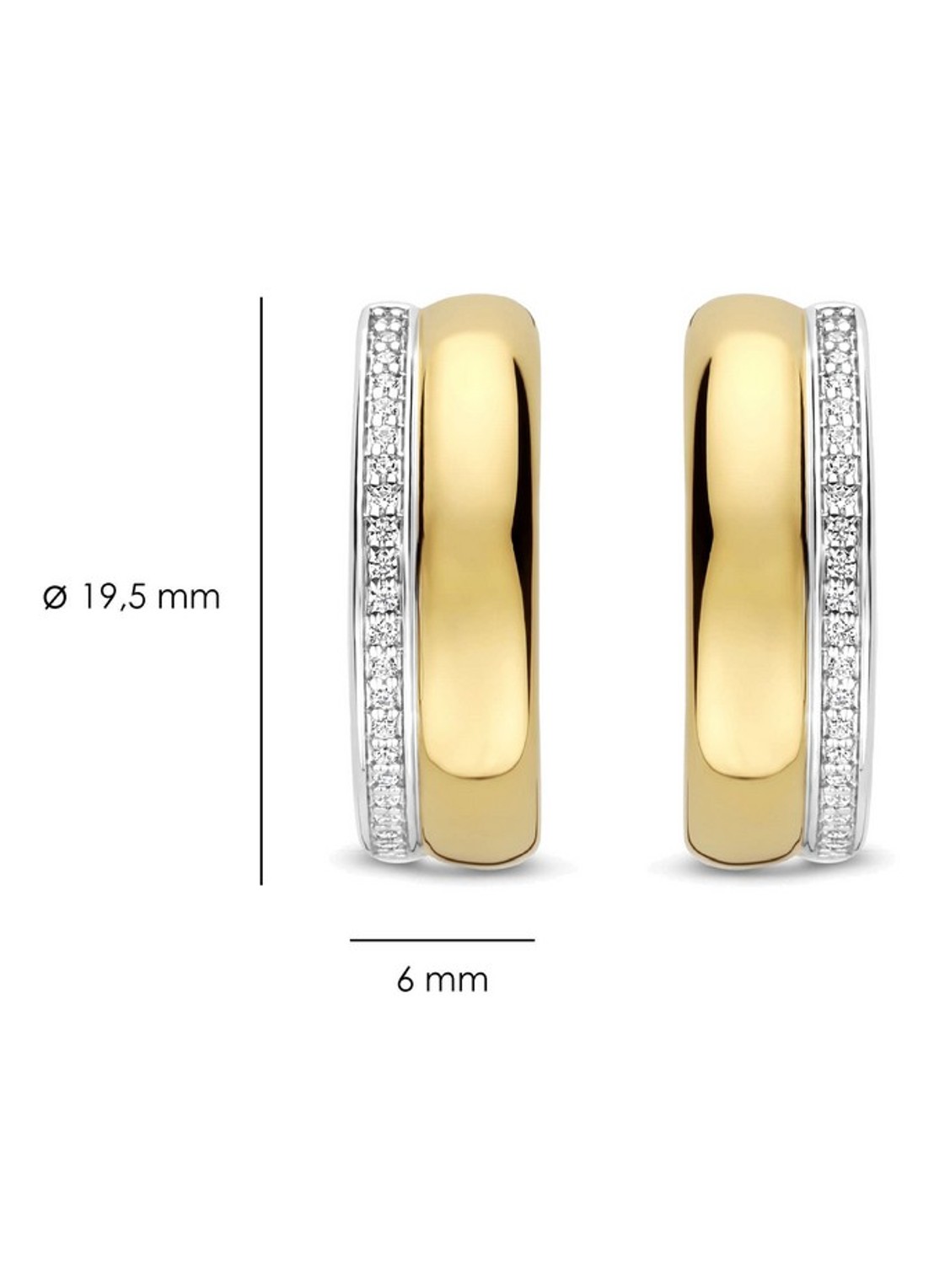 TI SENTO - Milano Oorringen met zirkonia 78102ZY - detail 3 goud
