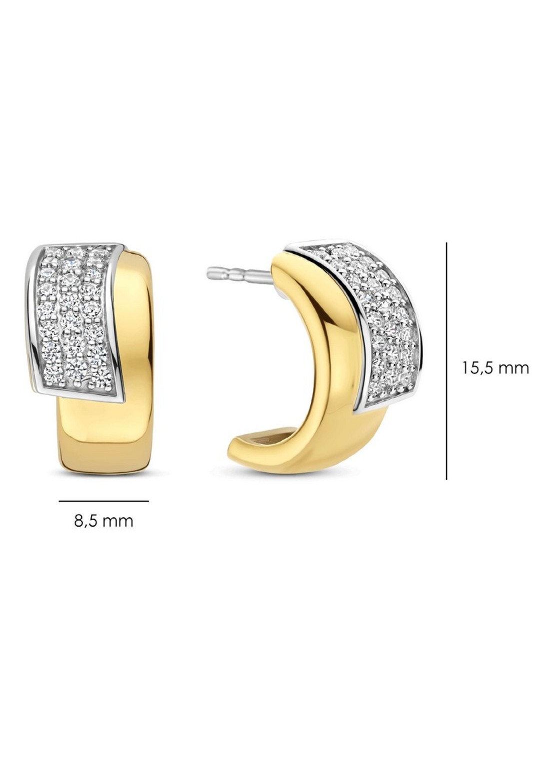 TI SENTO - Milano Oorringen met zirkonia 78109ZY - detail 4 goud