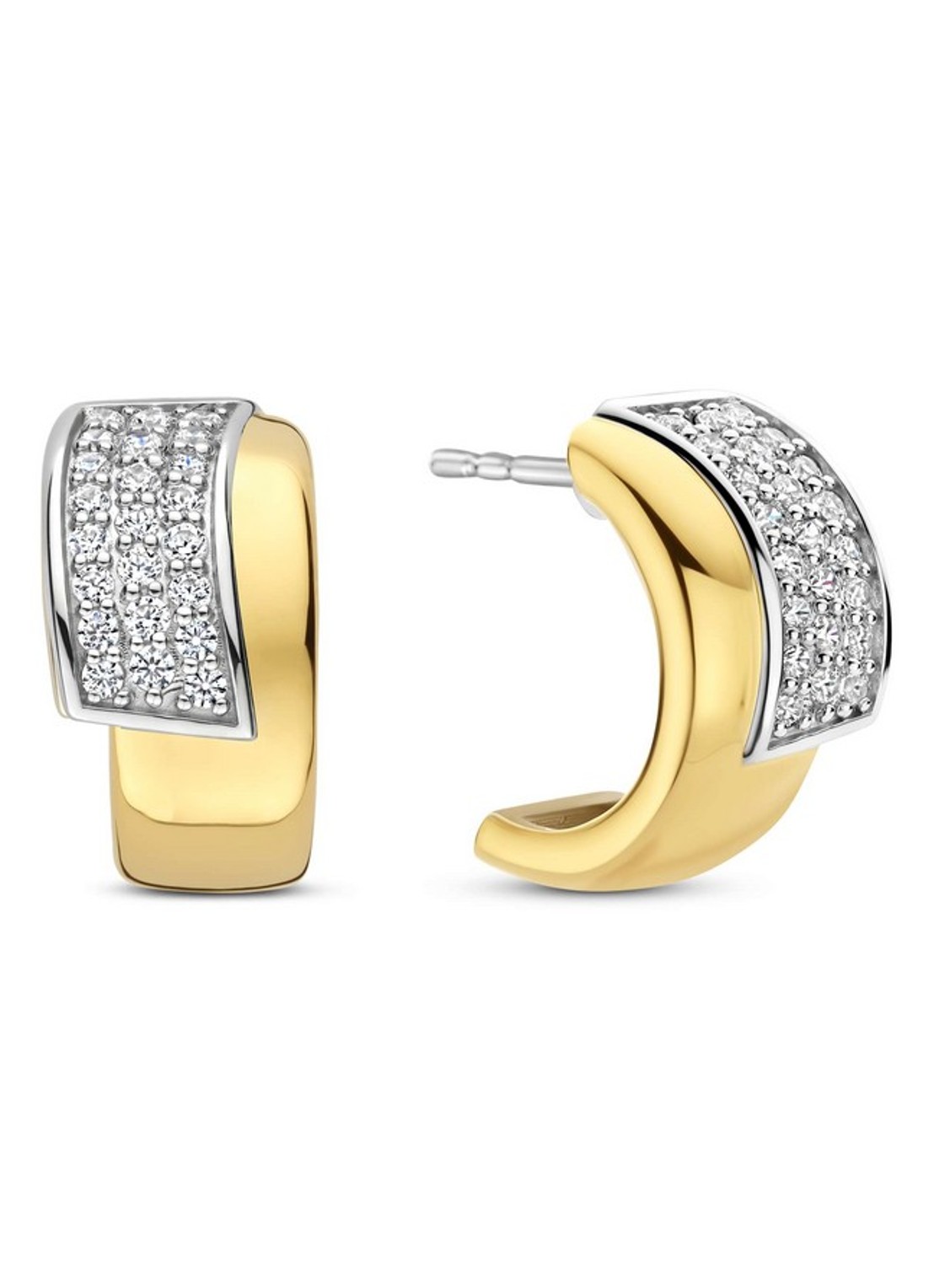 TI SENTO - Milano Oorringen met zirkonia 78109ZY - voorkant goud