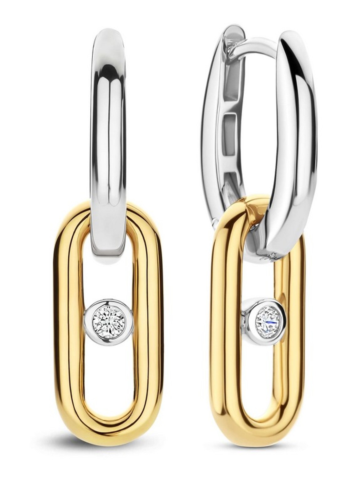 TI SENTO - Milano Oorringen met zirkonia 78110ZY - voorkant 3 goud