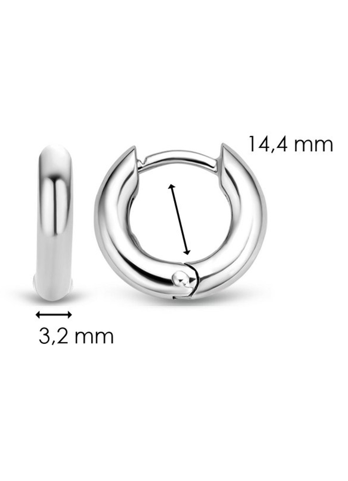 TI SENTO - Milano Oorringen van zilver 7210SI - detail 3 zilver