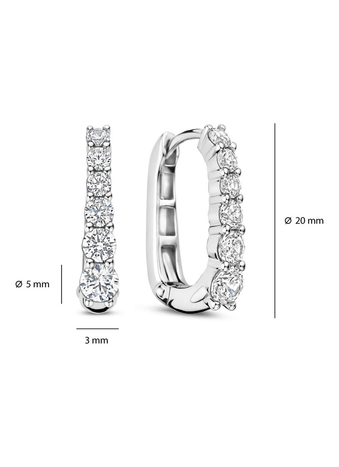 TI SENTO - Milano Oorringen van zilver 78075ZI - detail 3 zilver