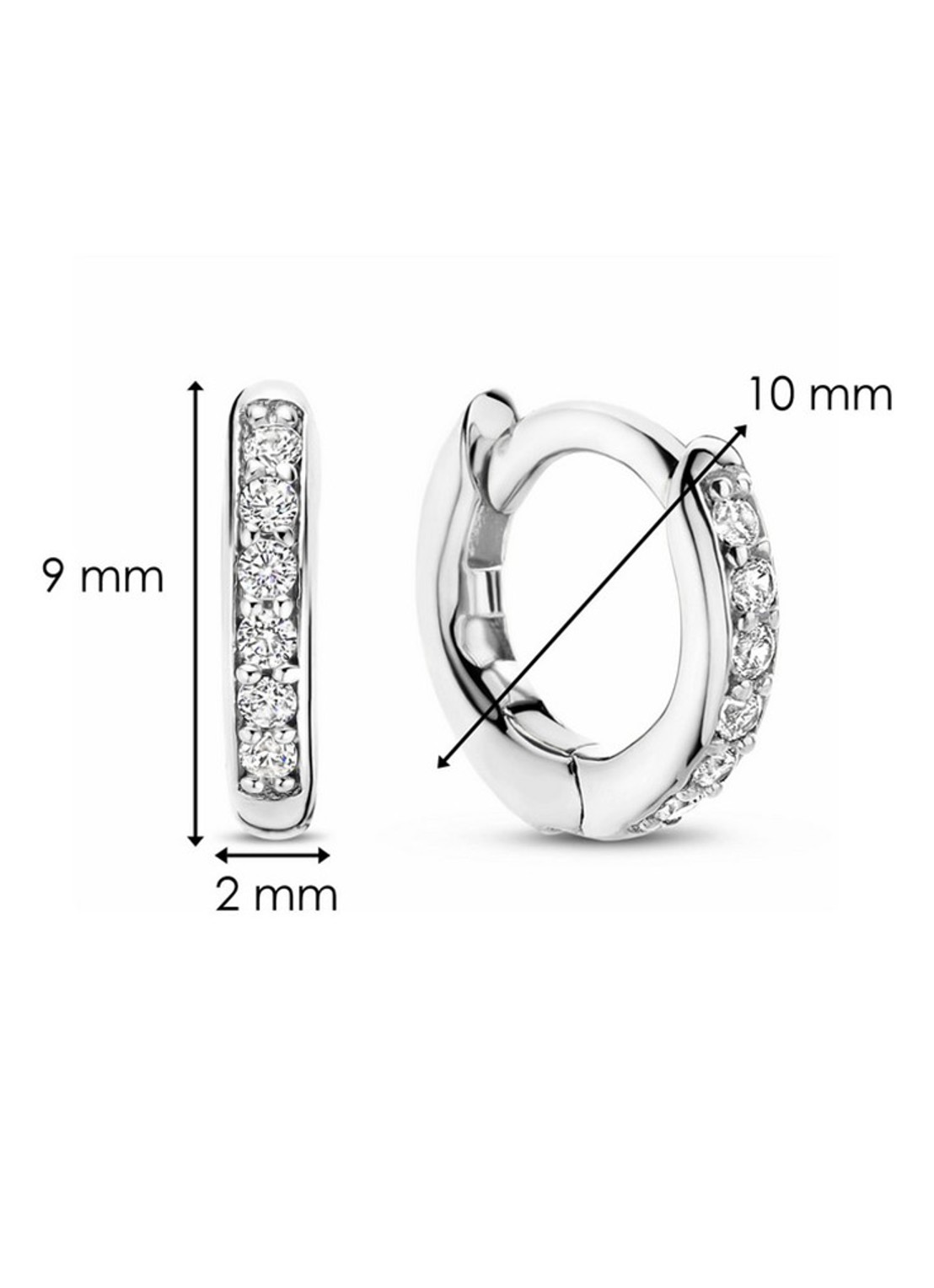 TI SENTO - Milano Oorringen van zilver 7954ZI - detail 2 zilver