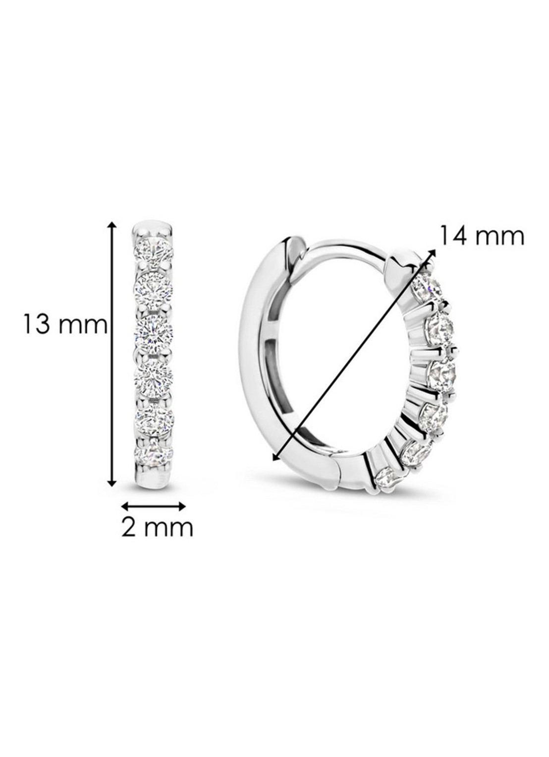 TI SENTO - Milano Oorringen van zilver 7957ZI - detail 3 zilver