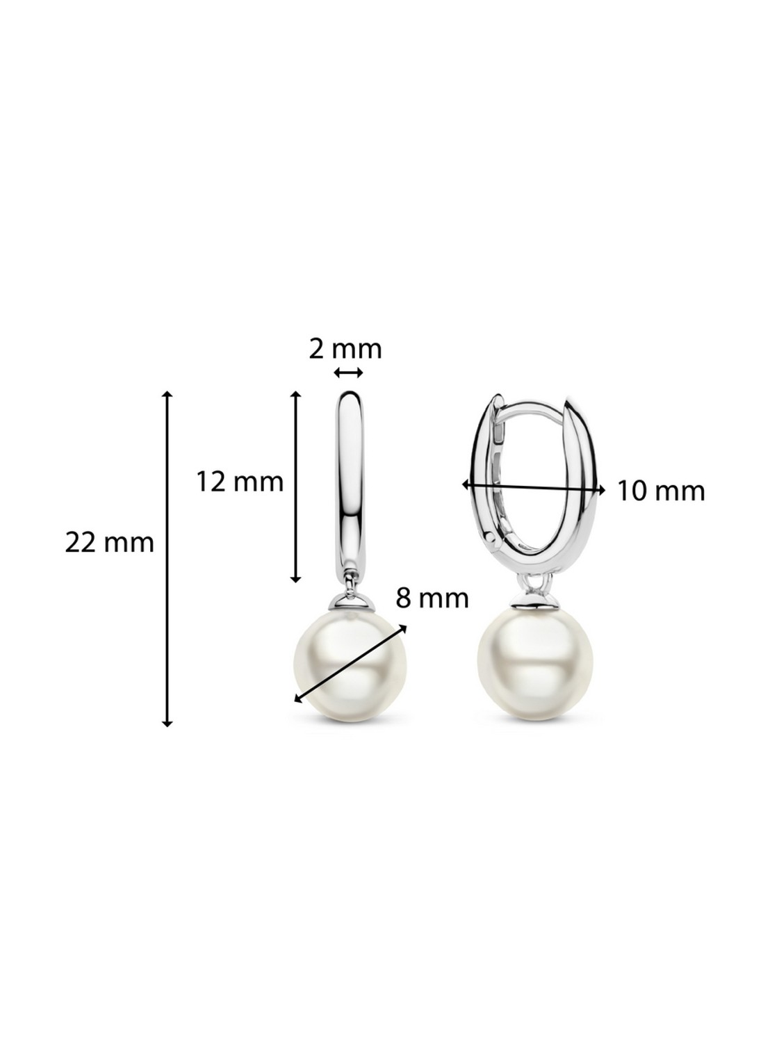 TI SENTO - Milano Oorringen van zilver met parel 7939PW_H - detail 3 zilver