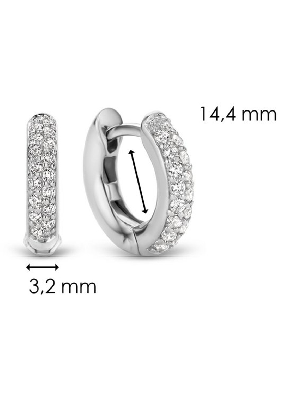 TI SENTO - Milano Oorringen van zilver met zirkonia 7210ZI - detail 5 zilver