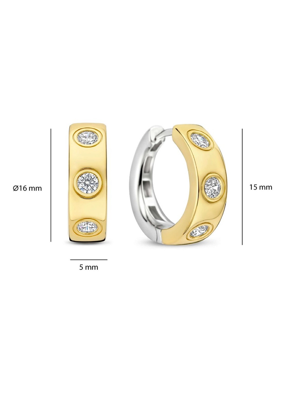 TI SENTO - Milano Oorringen verguld 78046ZY - detail 3 goud