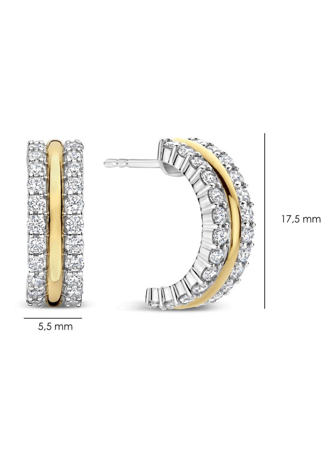 TI SENTO - Milano Oorringen verguld 78101ZY - detail 2 goud