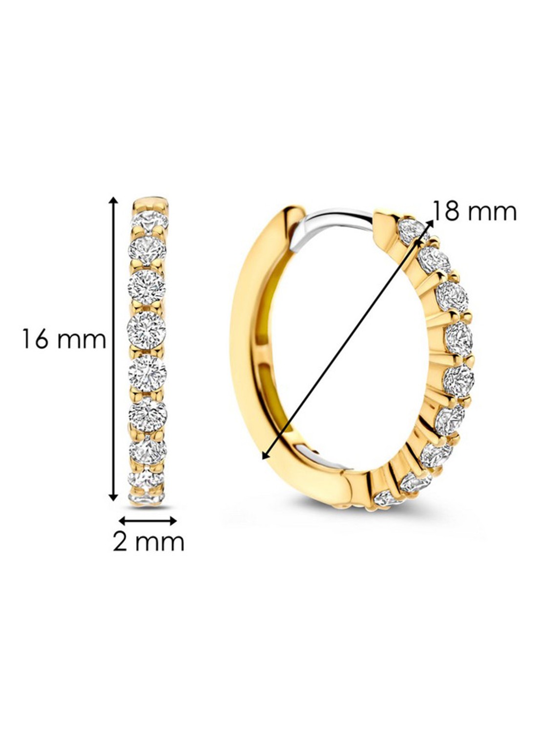 TI SENTO - Milano Oorringen verguld 7958ZY - detail 2 goud